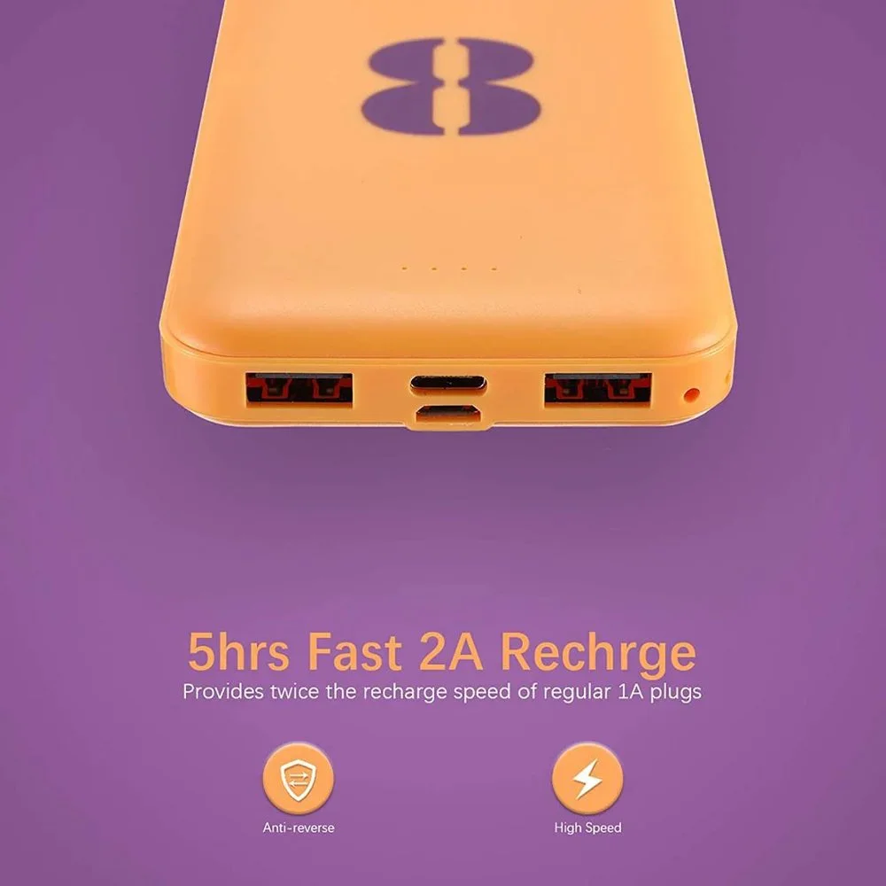 2-Pack Miady 10000mAh Dual USB Portable Charger, Fast Charging Power Bank